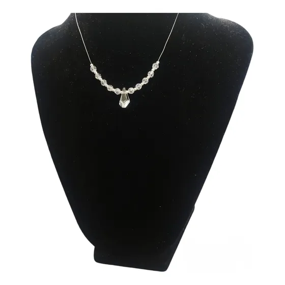 Collar Invisible Cristal Swarovski® Transparente. Plata. 40c