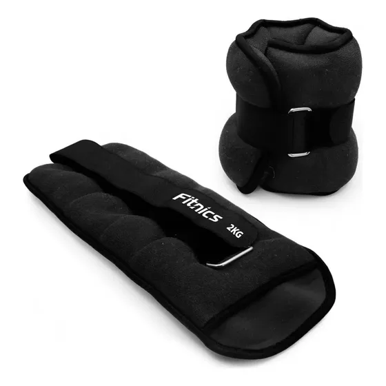 Set X2 Tobi Pesas 2kg C\u002Fu Pesas De Tobillo Velcro - Fitnics Color Negro | Cuotas sin interés