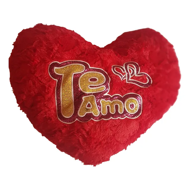 Almohada Cojín Rojo De Corazón Con Frases