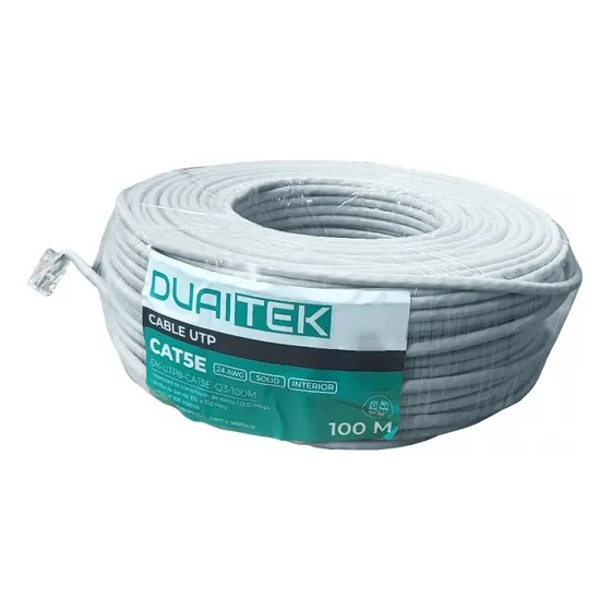 Cable Utp Red Rollo Bobina Cca Cat5e 100 Metros 4 Pares
