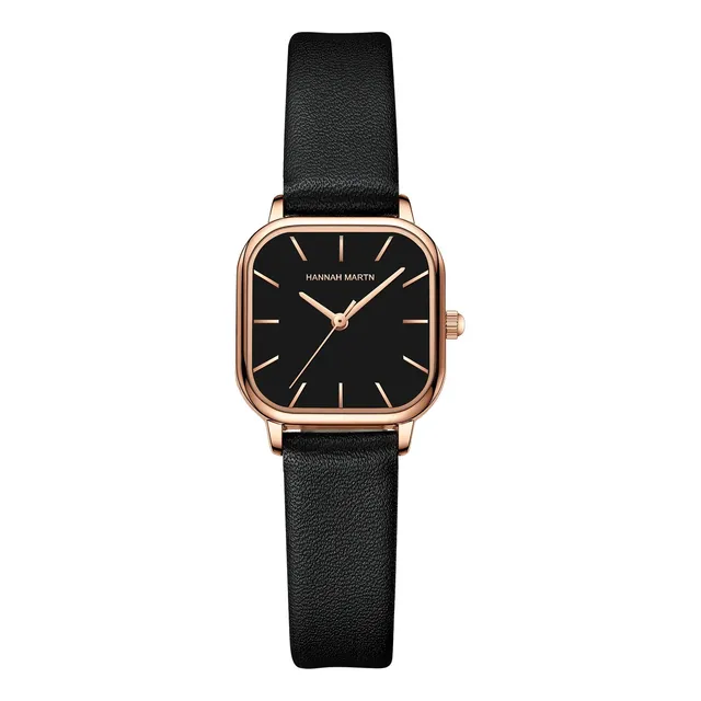 Reloj Dama Ultima Moda Hanna Martin Malla Cuero Minimalista