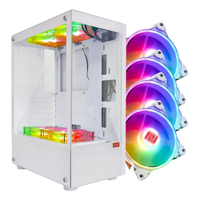 Gabinete Pc Gamer Argb Atx Usb 3.0 4 Cooler Wolf Gecbyte
