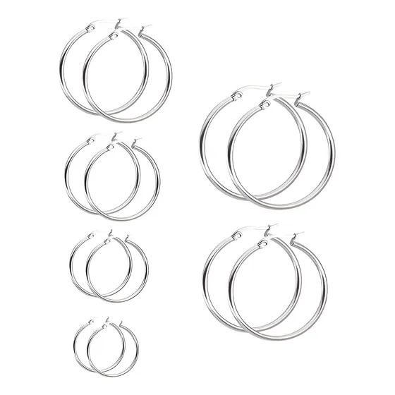  Aros Argolla Acero Quirurgico ,varias Medidas Pack 5 Pares 