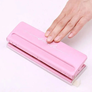 Furador Planner Papel Caderno Círculo 6 Furos Ajustável Rosa Furador Planner Papel Caderno Círculo 6 Furos Ajustável Rosa