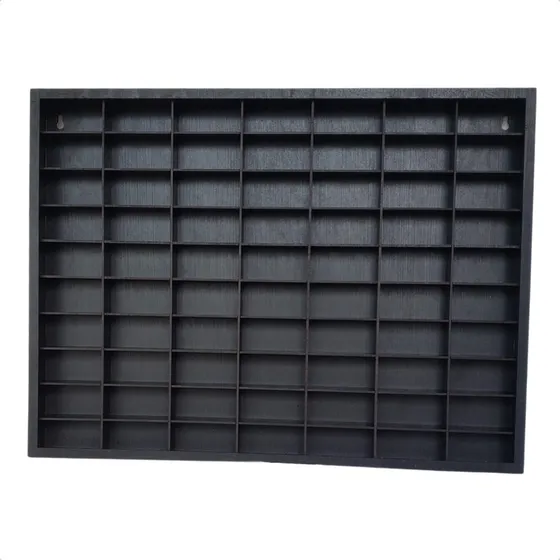 Porta Hot Wheels P/70 Carrinhos Mdf Pintado - Preto Estante