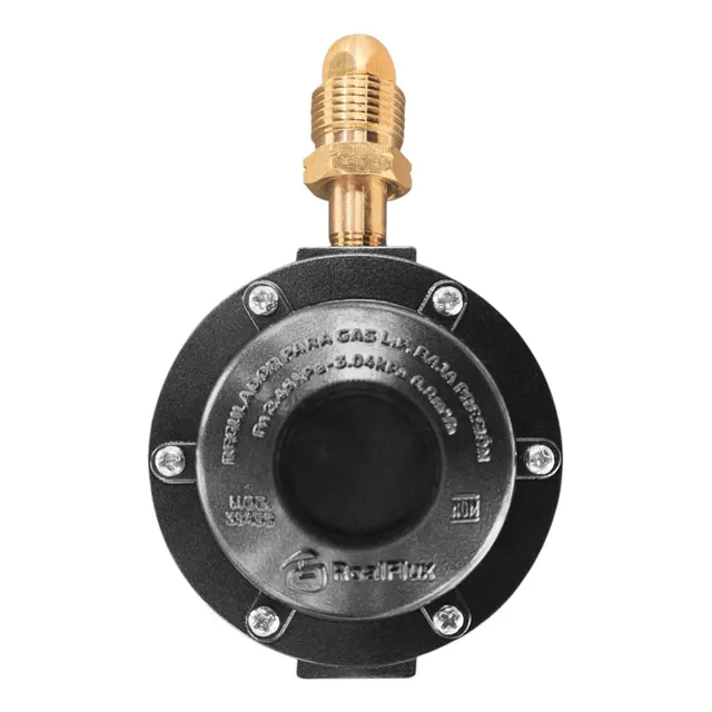 Regulador Para Gas Lp Cuerpo De Aluminio De Una Vía Con Tuerca Izquierda Y Punta Pol De Latón Para Baja Presión Roalflux