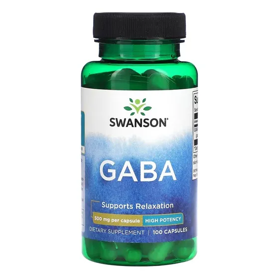 Gaba 500mg X 100 Caps. Alta Potencia Swanson Efecto Calmante Original