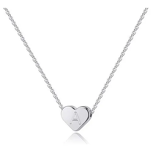 Collar De Corazón Dije Letra De Acero Inoxidable Para Mujer