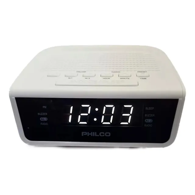 Radio Reloj Despertador Con Alarma Dual Y Radio Fm Philco