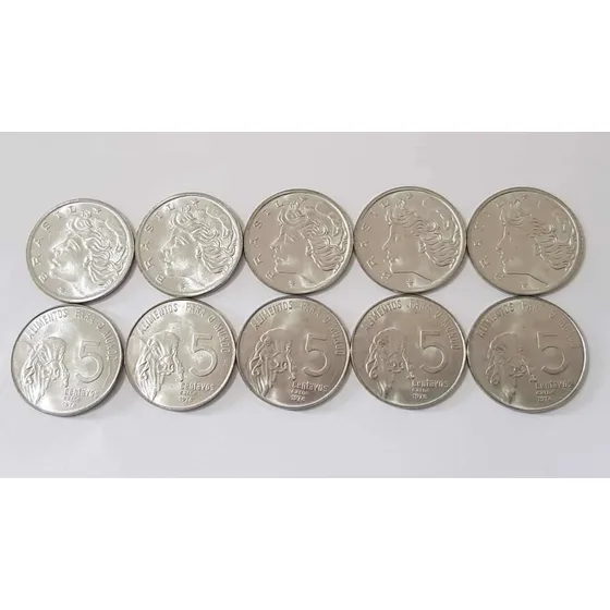 Lote 10 Moedas 5 Centavos 1978 Fao-alimentos Para O Mundo Fc