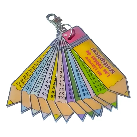Llavero Tablas De Multiplicar Lapiz