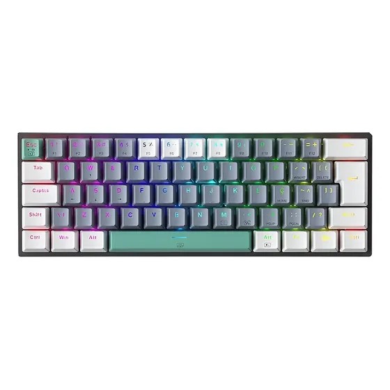 Teclado Gamer Mecanico Machenike K500-b61 60% Abnt2 Rgb Cinza Português Brasil