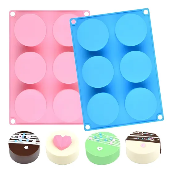 Molde De Silicona Cheesecake Molde Jabon Molde 6cavid Redond Molde Para Torta Moldes De Reposteria Molde Chocolate Moldes Para Queques Molde Silicona Chocolate Molde Multicolor 6 Cav Pasteleriuscl