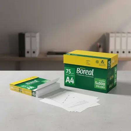 Papel Sulfite A4 75g Boreal 2500 Folhas Branco