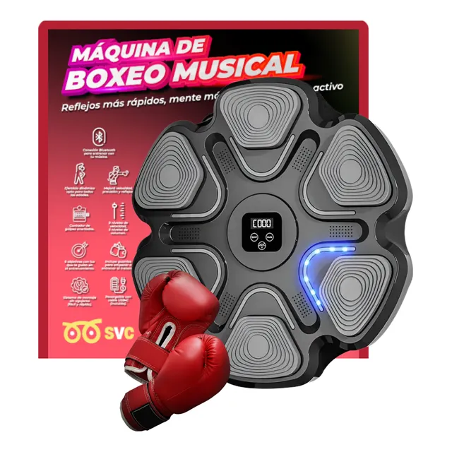 Máquina De Boxeo Musical Svc Con Parlante Luces Y Guantes