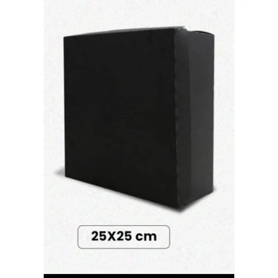 Caja De Torta 20x20 Cm Negra Sin Impresión Bulto 100 Und