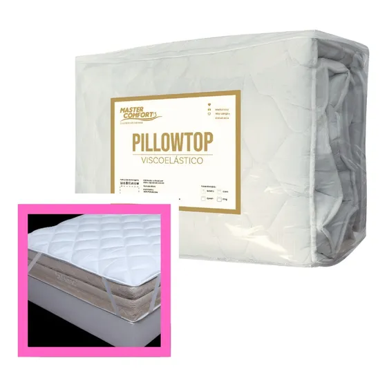 Pillow Top Colchão Viscoelástico Gel Nasa Queen 158x198x6cm