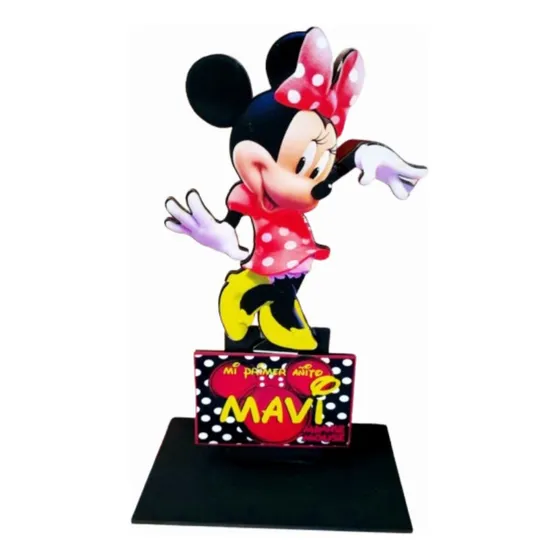 Souvenirs Minnie Mouse 6 Centros Y 6 Servilleteros Fibrofal