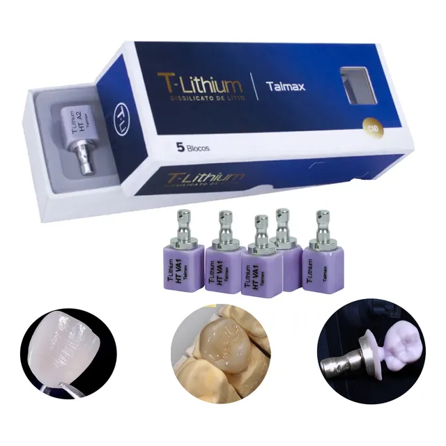 Bloco De Dissilicato T-lithium Talmax Cad/cam 5 Blocos 14mm