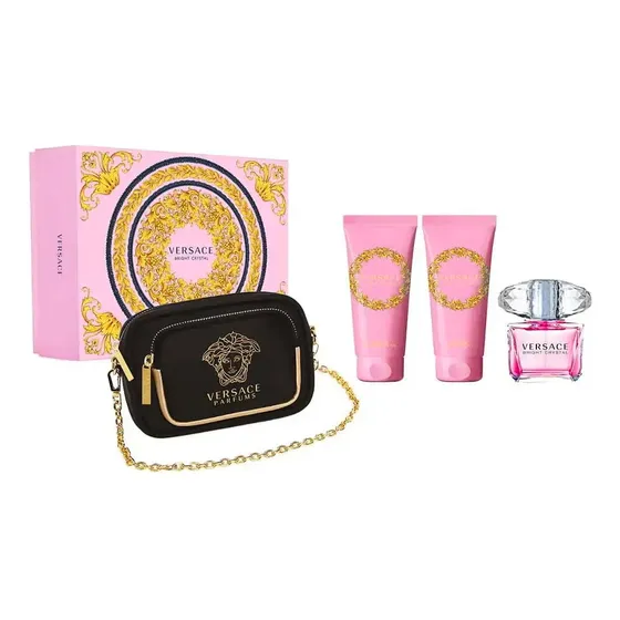 Versace Bright Crystal Edt 90 Ml Set Para Mujer 4 Pzas
