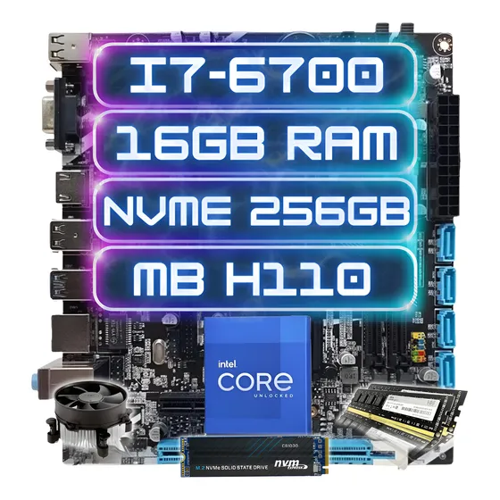 Kit Upgrade Intel I7-6700 + Ddr4 16gb + Nvme 256gb + Mb H110