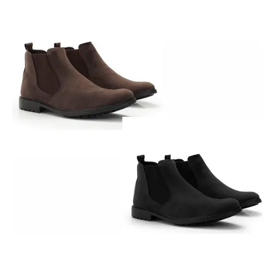 Botina Chelsea Combo 2 Pares Estilo Casual  Couro Legítimo