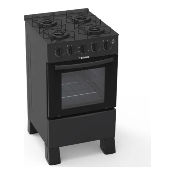 Cocina Bronx Mora Glass Negra A Supergas