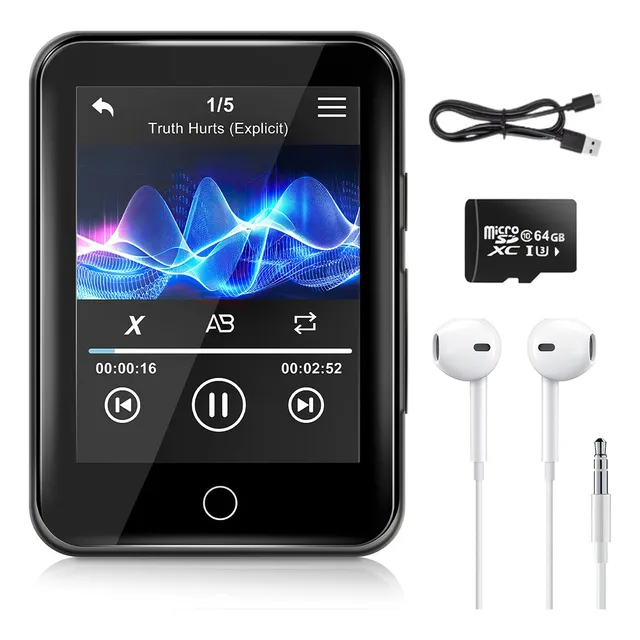 Reproductor De Música Mp3 Mp4 Portátil Con Bluetooth 64g