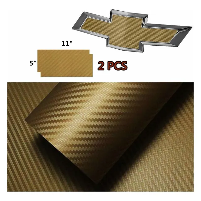 2 Repuesto Fibra Carbono Para Chevy Bowtie Emblem Lamina