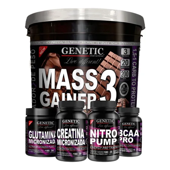 Anabol 5 Gainer 4,5 Glutamina Arginina Bcaa Creatina Genetic