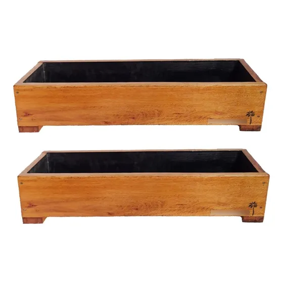 Maceta Madera Cajon Cantero X2 Combo Jardin Cultivo Balcon