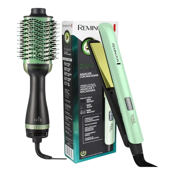 Cepillo Secador + Plancha Remington De Aguacate
