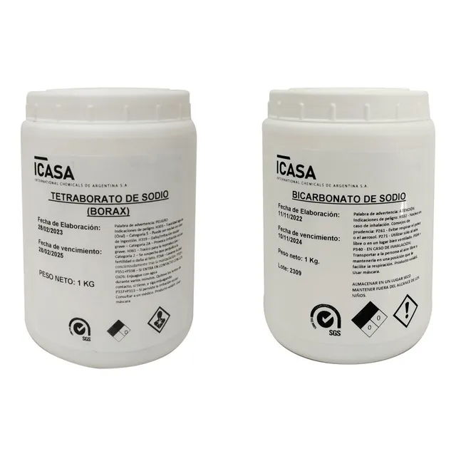 Bicarbonato De Sodio + Bórax Borato De Sodio 1 Kg C/u Icasa 