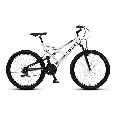 Bicicleta Masculina E Feminina Aro 26 Dupla Suspensão Colli Passeio Gps Cor Branco Tamanho Do Quadro 19