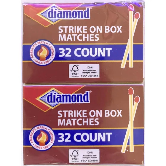 Fosforos  Madera Diamond 10 Cajas 32 Matches Facil Encendido