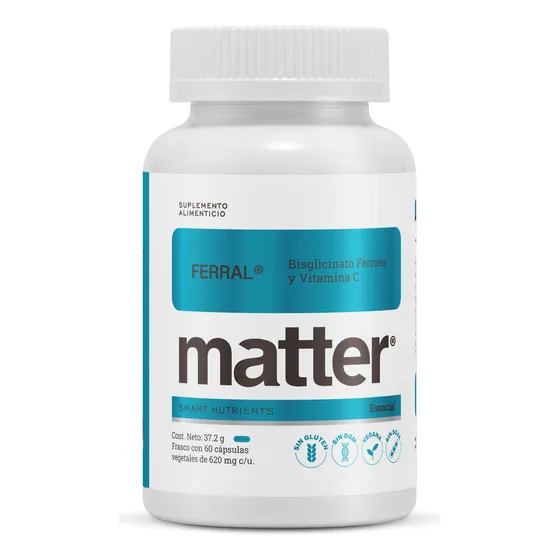 You Matter - Ferral Bisglicinato Ferroso Con Vitamina C, Suplemento De Hierro De Alta Absorción, Cápsulas Veganas - 60 Cápsulas
