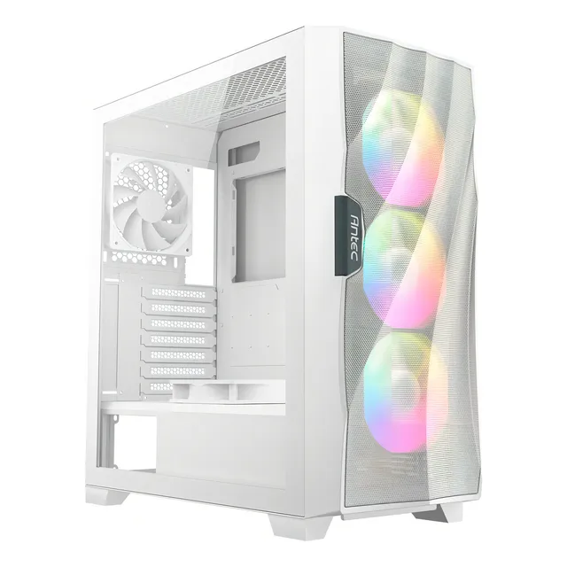 Armario Antec Df700 Flux Mesh de vidrio templado para jugadores, 5 x 120 mm, color blanco