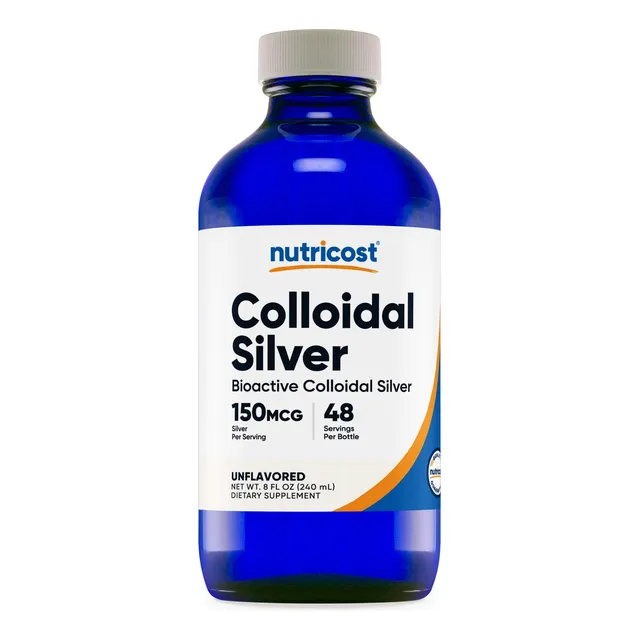 Nutricost Plata Coloidal 8oz Bio-activo En Botella De Vidr