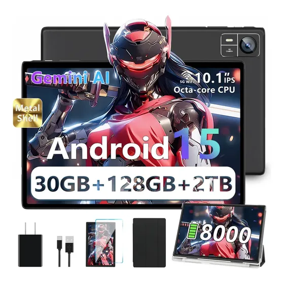 Tablet SUAAT S10 128GB 10.1" Android 15 Octa-Core WiFi Bluetooth 5G 8000mAh