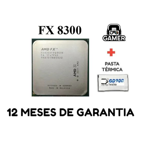 Processador AMD FX 8-Core Black 8300 FD8300WMW8KHK de 8 núcleos e 4.2GHz de frequência