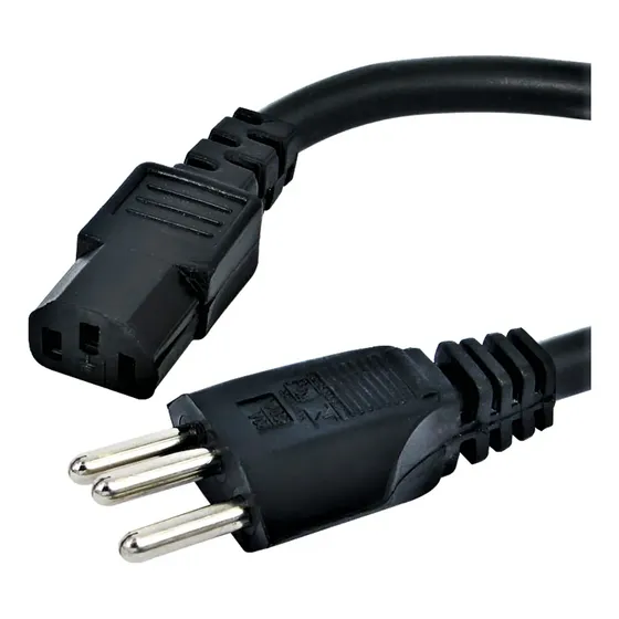 Cabo De Força 3 Fios 2,5mm Plugue 10 Amperes 3 Metros