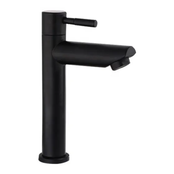 Griferia Lujo Negra Agua Fria 1/2 Cierre Rapido Acero Inox