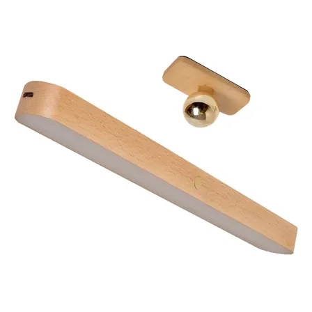 Abajur Moderna De Toque Espelho Parede Madeira Led Lâmpada