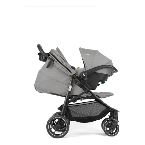 Coche Bebe Joie Litetrax Ts Con Huevito Snug Y Adaptadores Color Pebble Chasis Negro