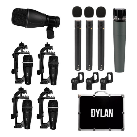 Kit Microfone Bateria Dylan Dd9 Maleta 9 Peças Case Completo Cor Preto Kit Microfone Bateria Dylan Dd9 Maleta 9 Peças Case Completo Cor Preto
