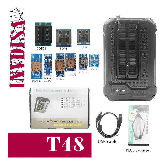 Programador Universal Xgecu Pro T48 + 6 Bases Tl866ii Plus