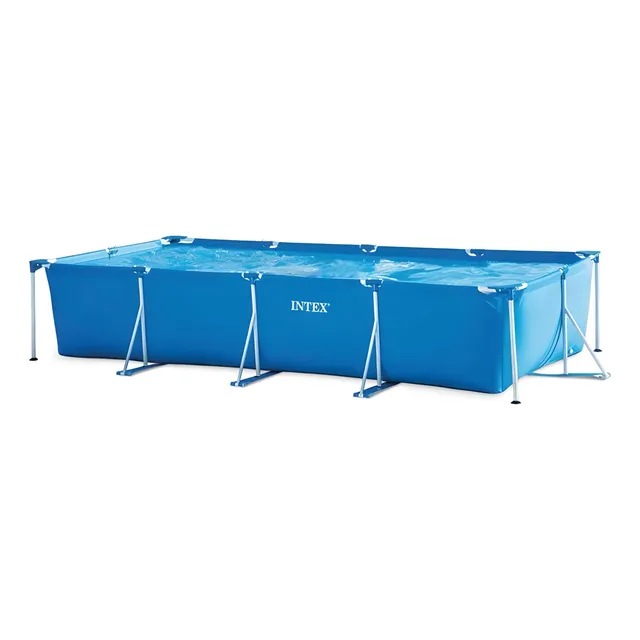 Piscina estructural rectangular Intex 28273 con capacidad de 7127 litros de 450cm de largo x 220cm de ancho de 4.5m de diámetro azul diseño mosaico