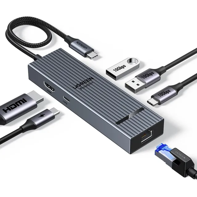 Hub Usb C Ugreen Revodok Pro 6 En 1 Con 4k Hdmi Y Gigabit Et