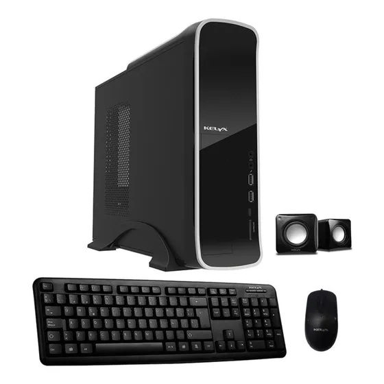 Gabinete Kit Kelyx Slim Lc727-08a Fuente 500w Tec Mouse Parl Color Negro