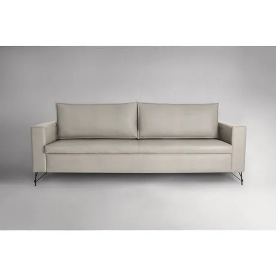 Sofa 3 Lugares 230cm Pes Em Aco Linho Adrian Wt